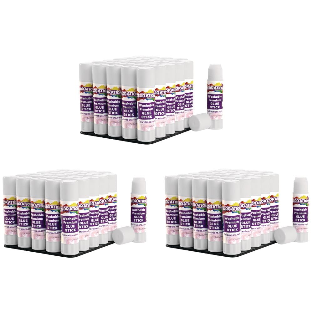 Colorations Washable Premium White Glue Sticks (0.32 oz ea) - Set of 90