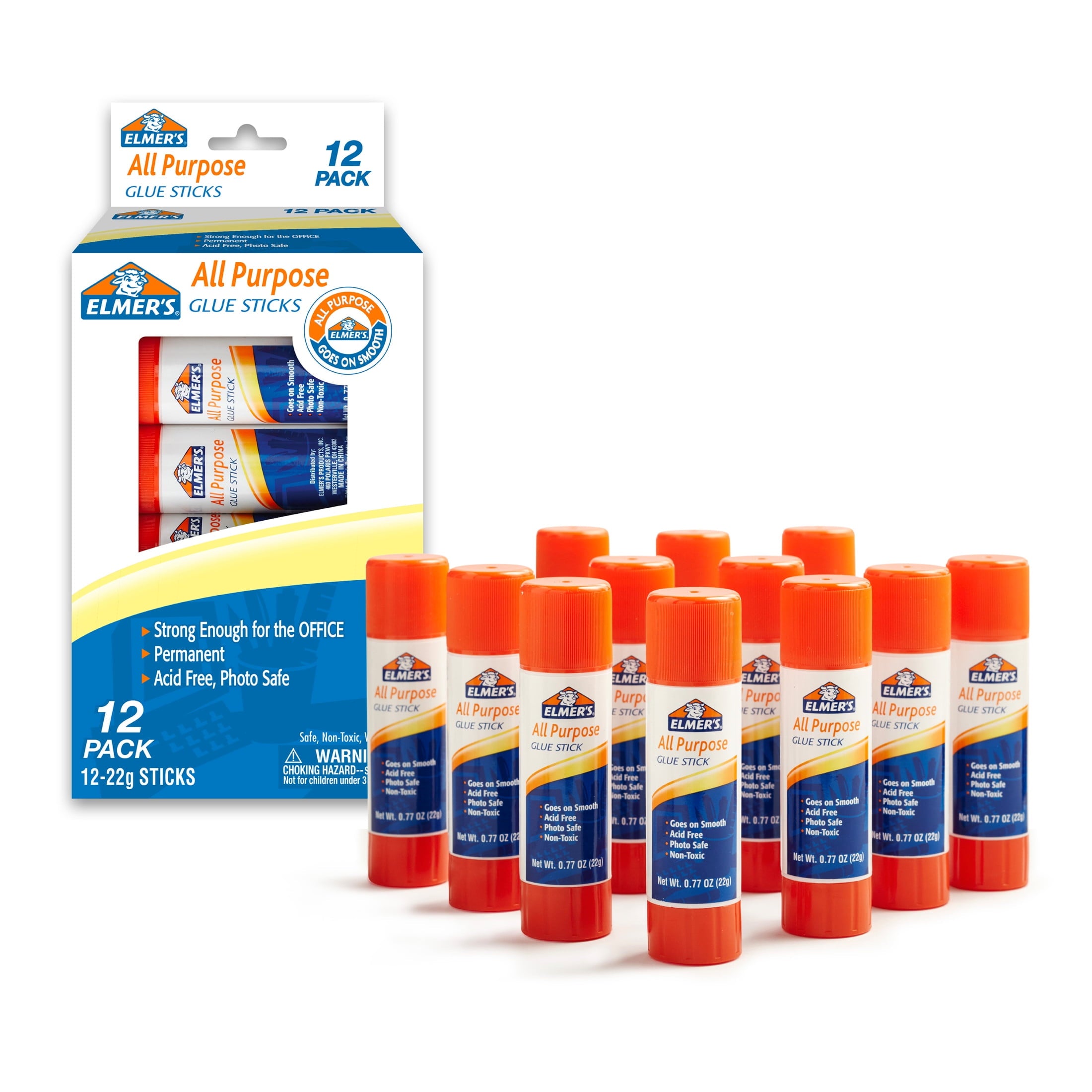 Elmer’s All-Purpose Glue Sticks, 0.77oz. Each, 12 Count
