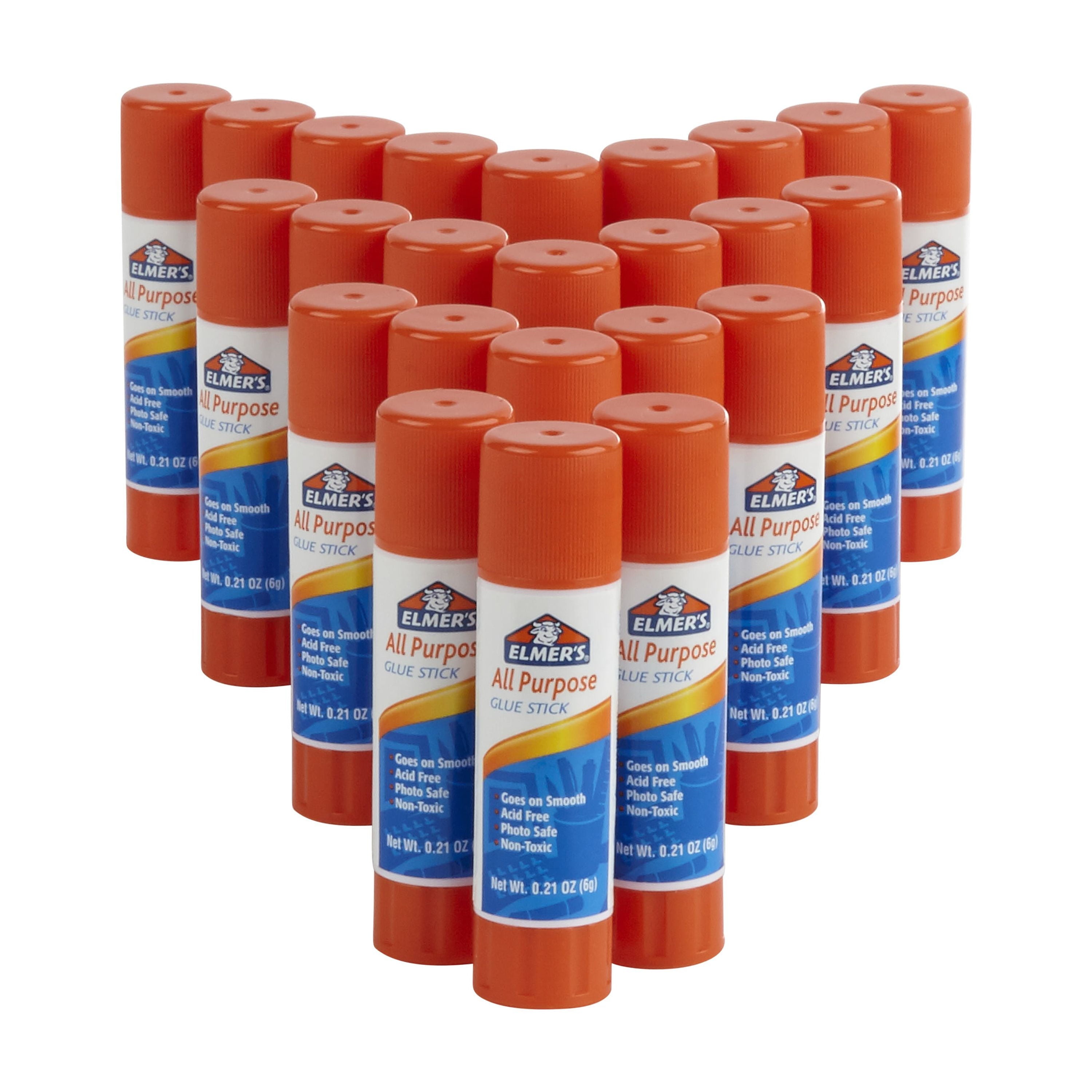 Elmer's All-Purpose Permanent Glue Stick, White Application, 0.21 oz., 24 Pack