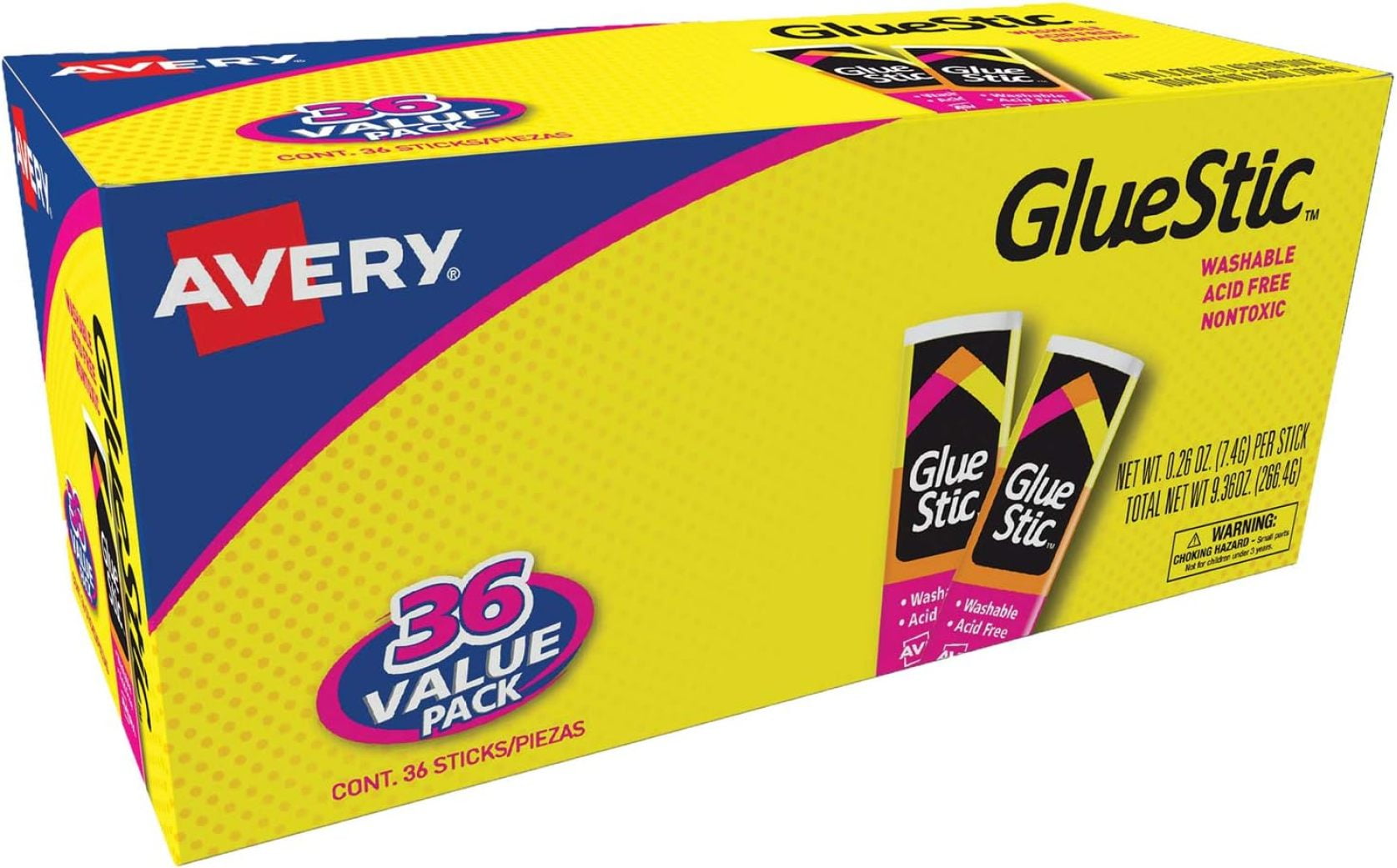 FMLP Glue Stick Value Pack White, Washable, Nontoxic, 0.26 oz. Permanent Glue Stic, 36pk (98023)