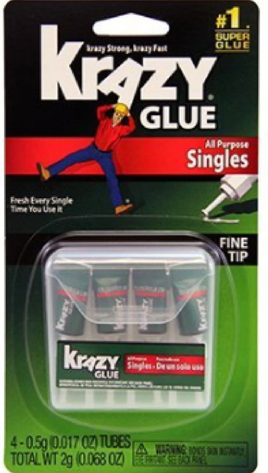 Krazy Glue Instant All Purpose Single Use Tubes 4 ea (Pack of 6)