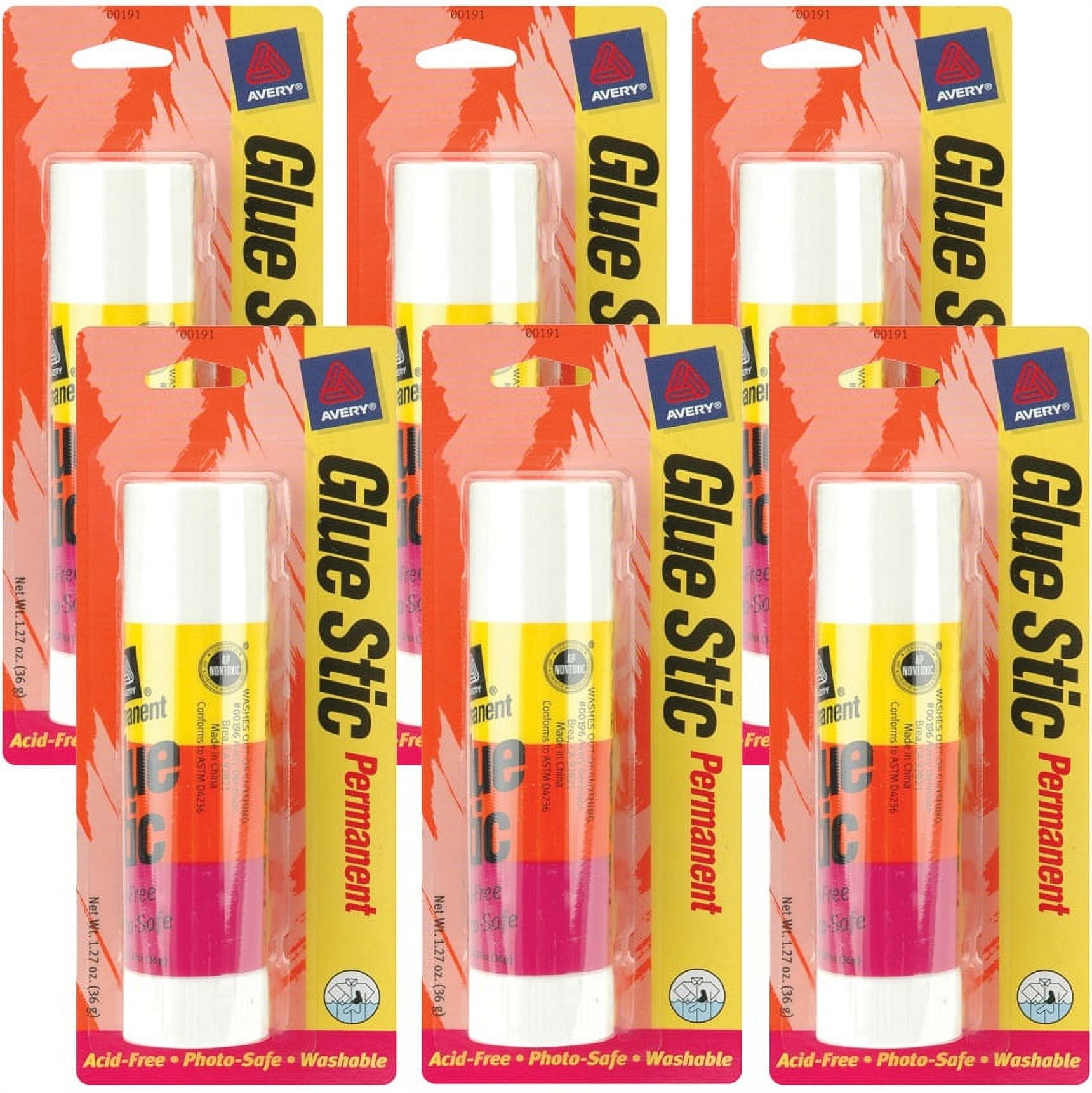 Permanent Glue Stic-1.27oz, Multipack Of 6