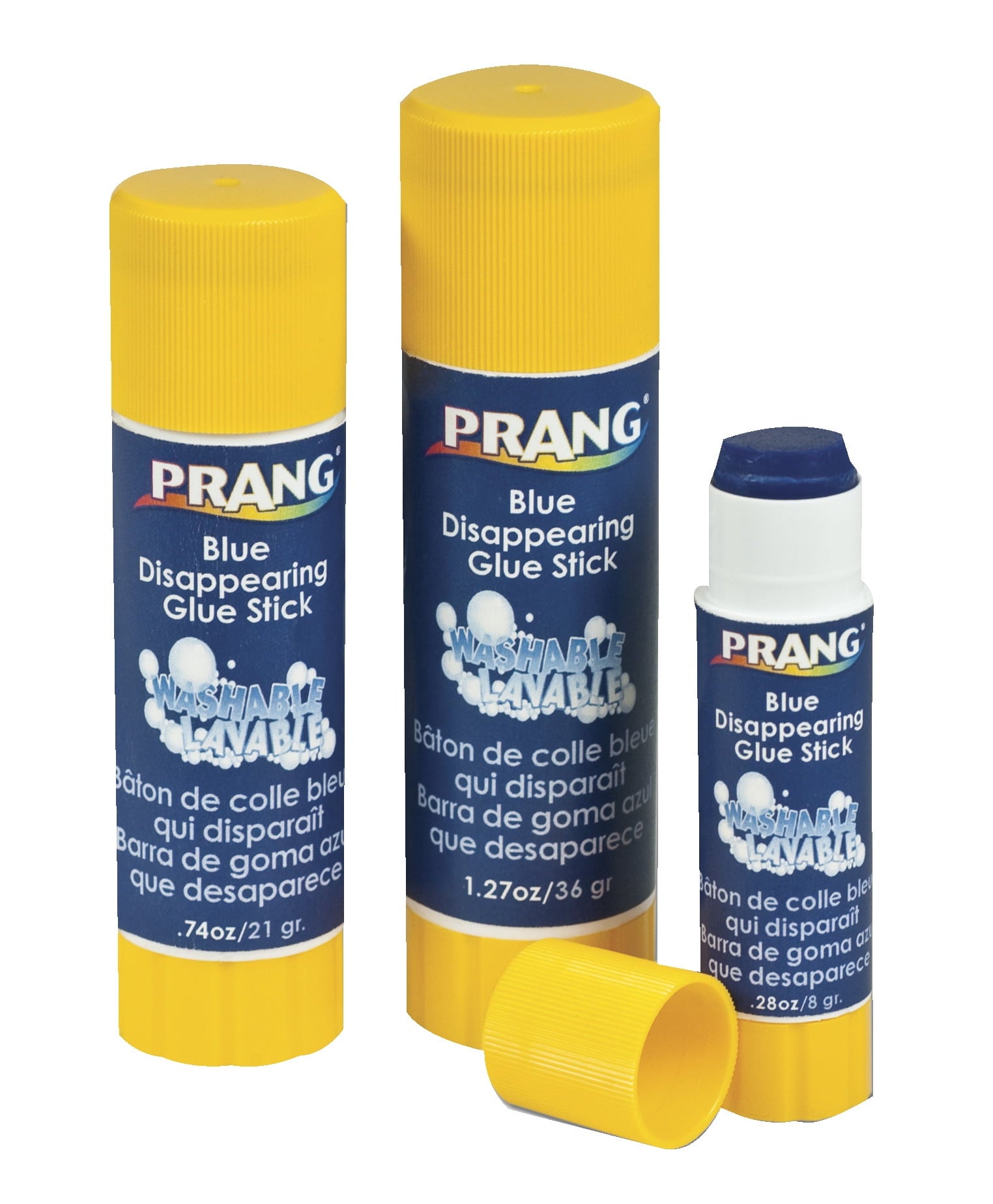 Prang Non-Toxic Odorless Washable Glue Stick, 0.74 oz, Blue and Dries Clear