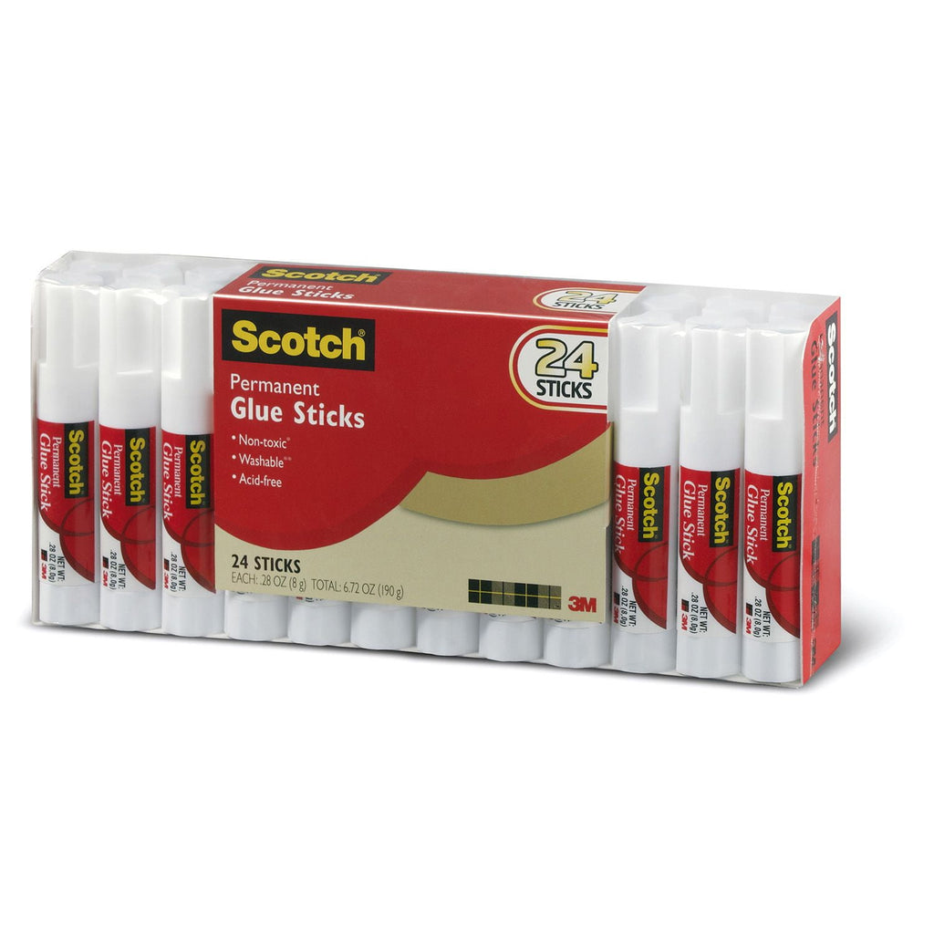 Scotch Permanent Glue Sticks, .28oz Sticks, 48pk.