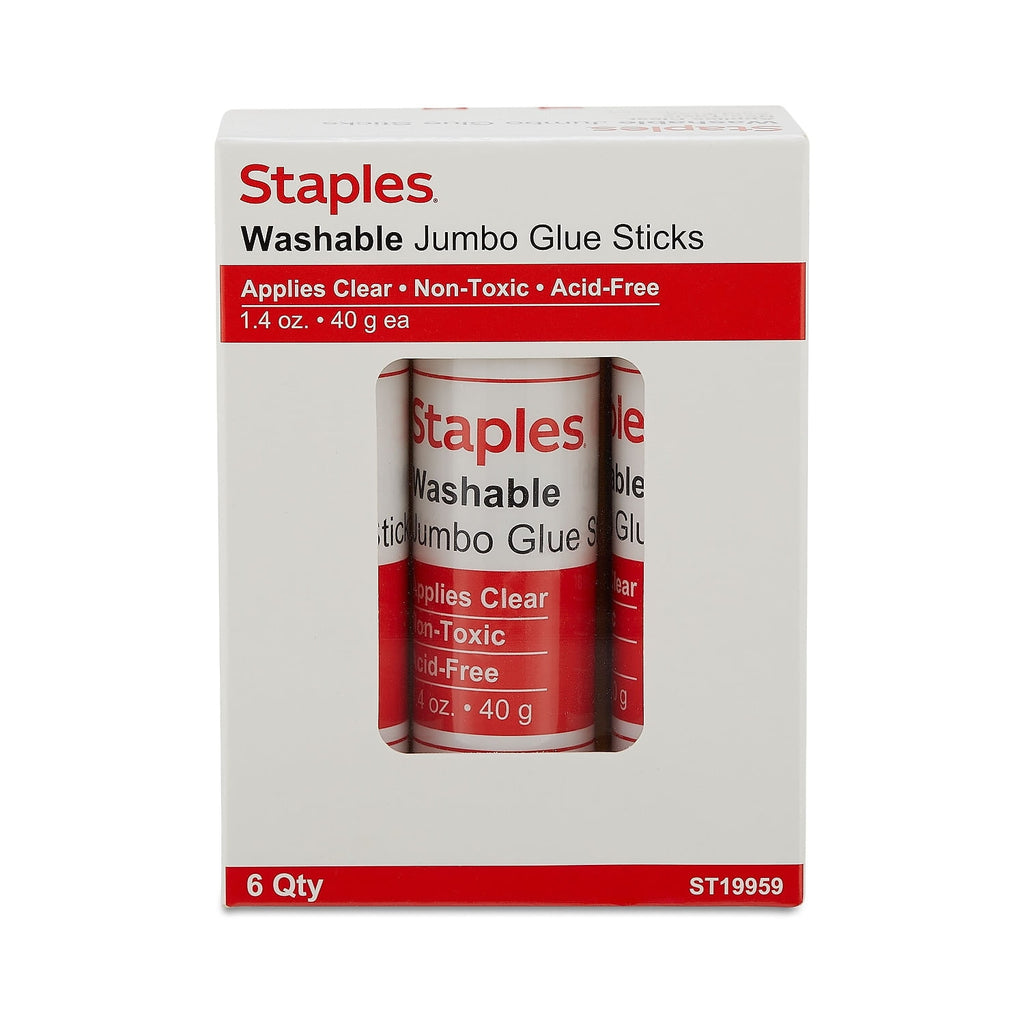 Staples Jumbo Washable Glue Sticks 1.4 oz. 18/Carton ST19959/19959VS