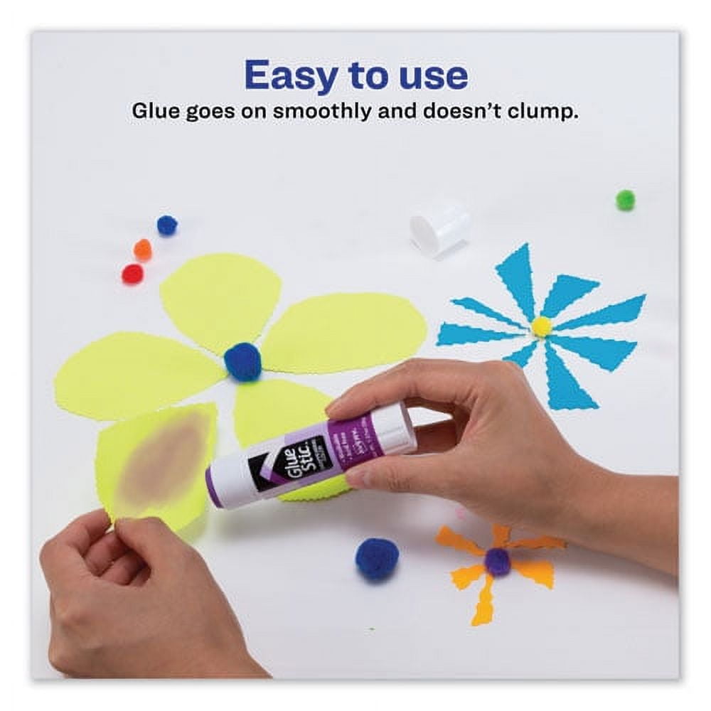 Permanent Glue Stic Value Pack, 1.27 Oz, Applies Purple, Dries Clear, 6/pack | Bundle of 2 Packs