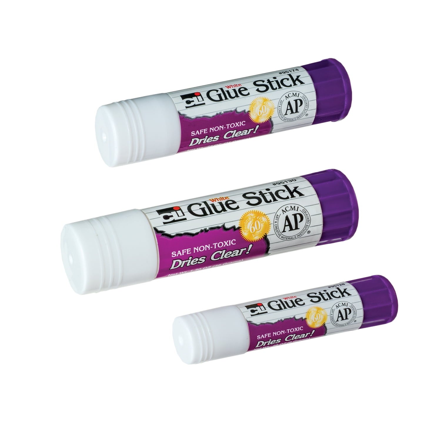 CLI Glue Sticks Classpack, 0.280 oz each, White, 30 pack