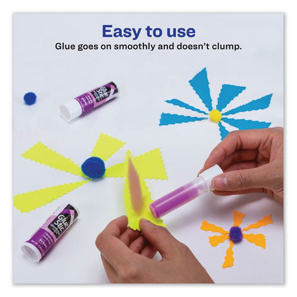 Permanent Glue Stic Value Pack, 0.26 Oz, Applies Purple, Dries Clear, 6/pack | Bundle of 5 Packs