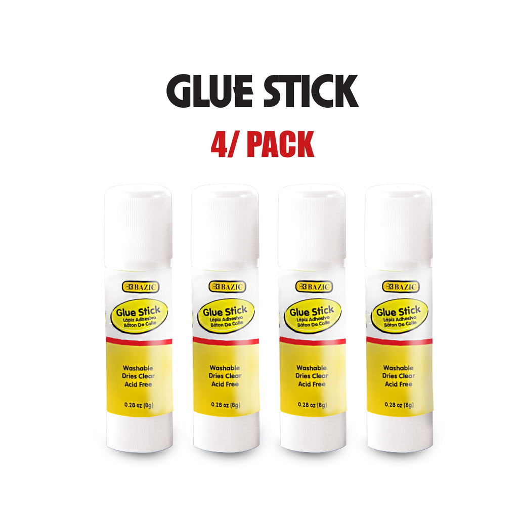 BAZIC Glue Stick 8g/0.28Oz, White Glue Sticks, Acid Free (4/Pack), 1-Pack