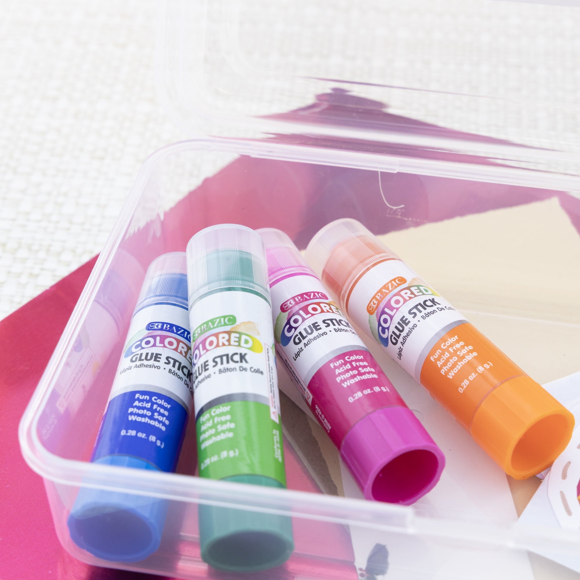 BAZIC Washableed Glue Stick 8g/0.28 Oz, Acid Glue Sticks (4/Pack), 1-Pack