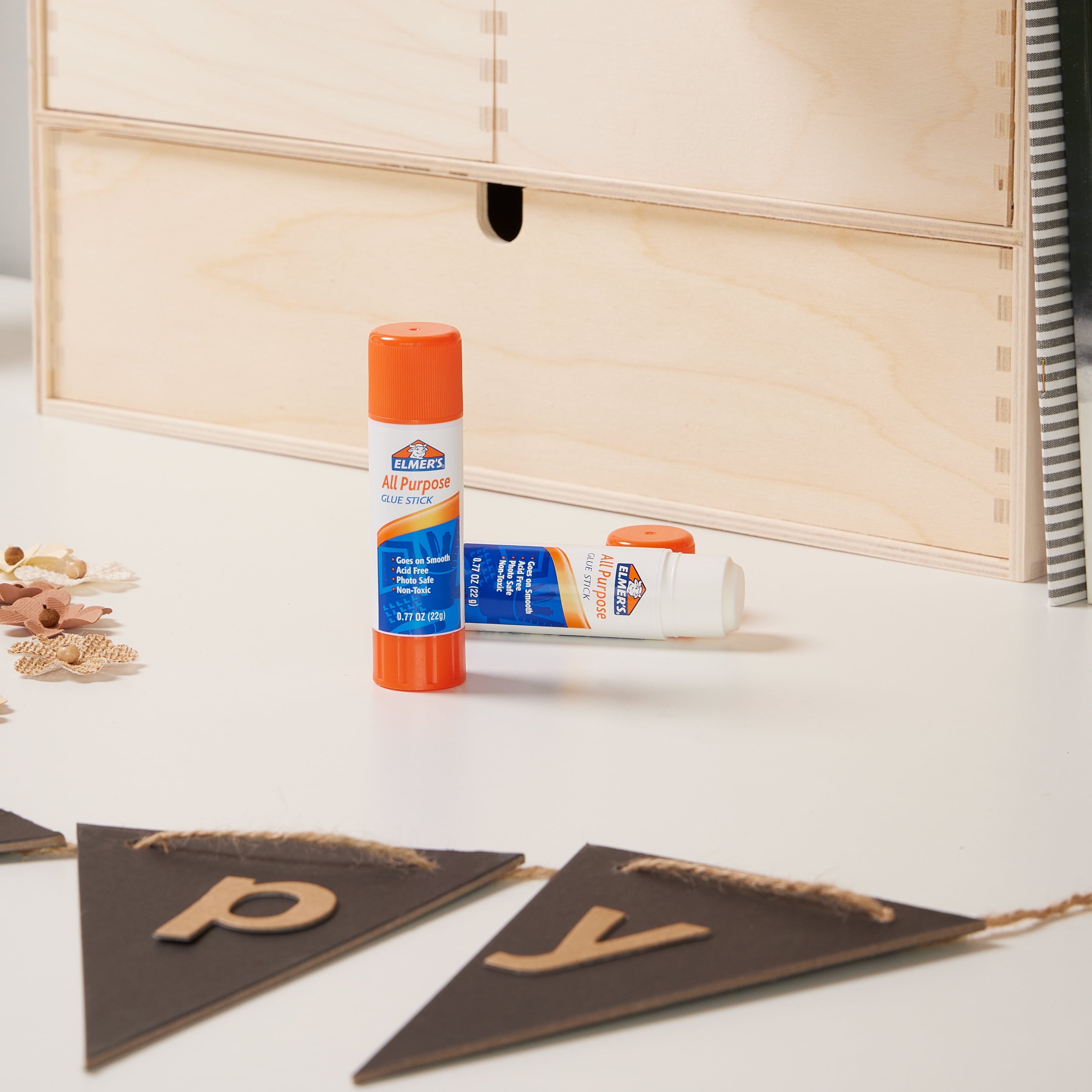 Elmer's All-Purpose Permanent Glue Stick, White Application, 0.21 oz., 24 Pack