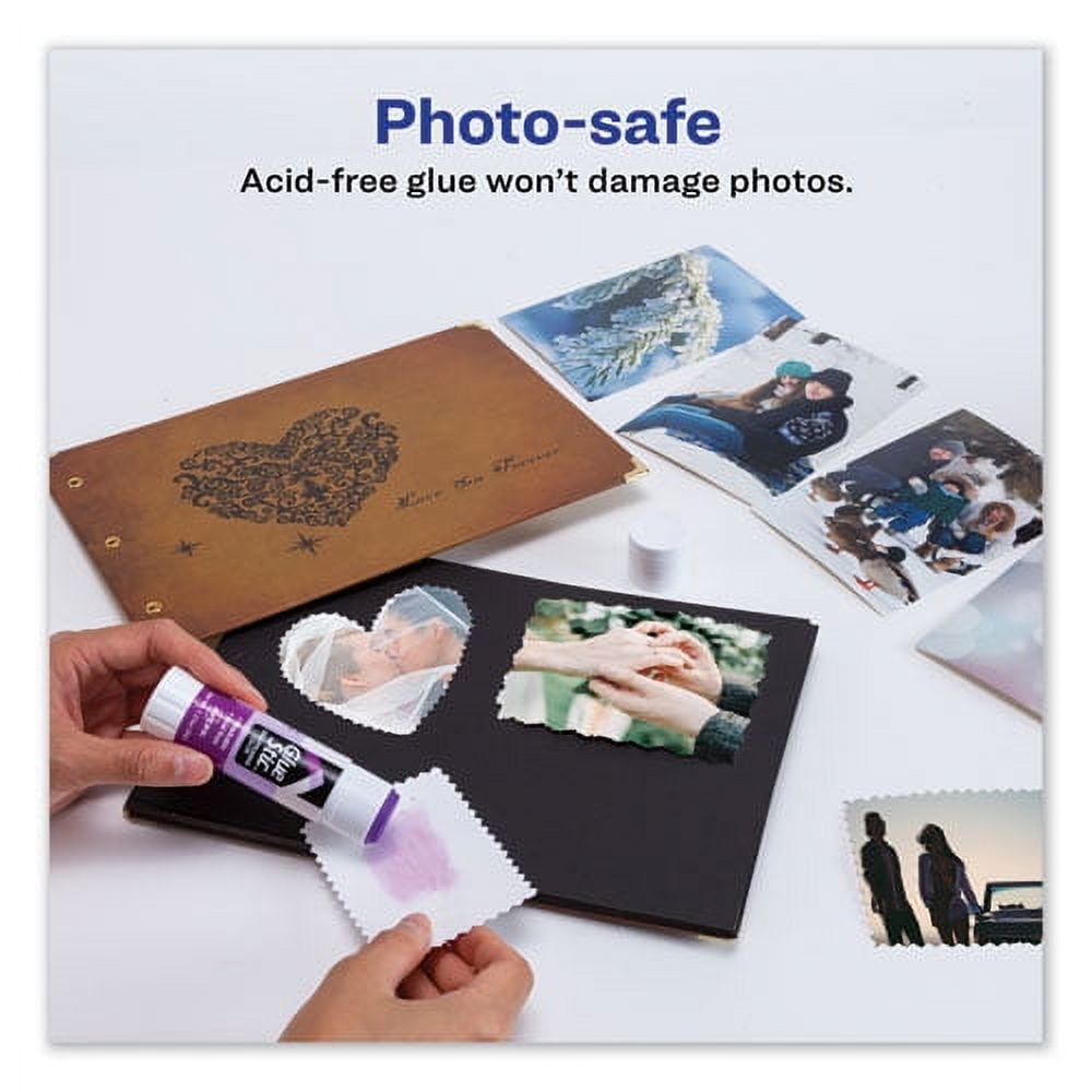 Permanent Glue Stic Value Pack, 1.27 Oz, Applies Purple, Dries Clear, 6/pack | Bundle of 2 Packs