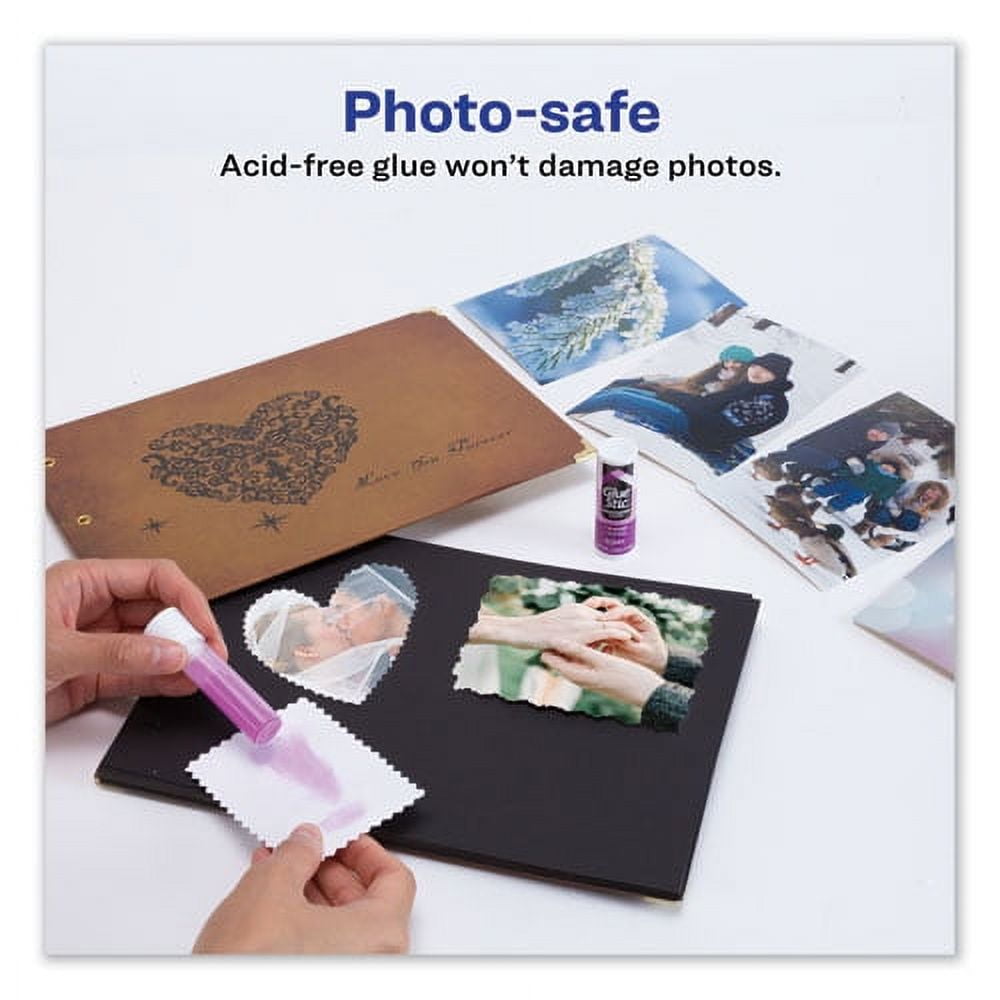 Permanent Glue Stic Value Pack, 0.26 Oz, Applies Purple, Dries Clear, 6/pack | Bundle of 5 Packs