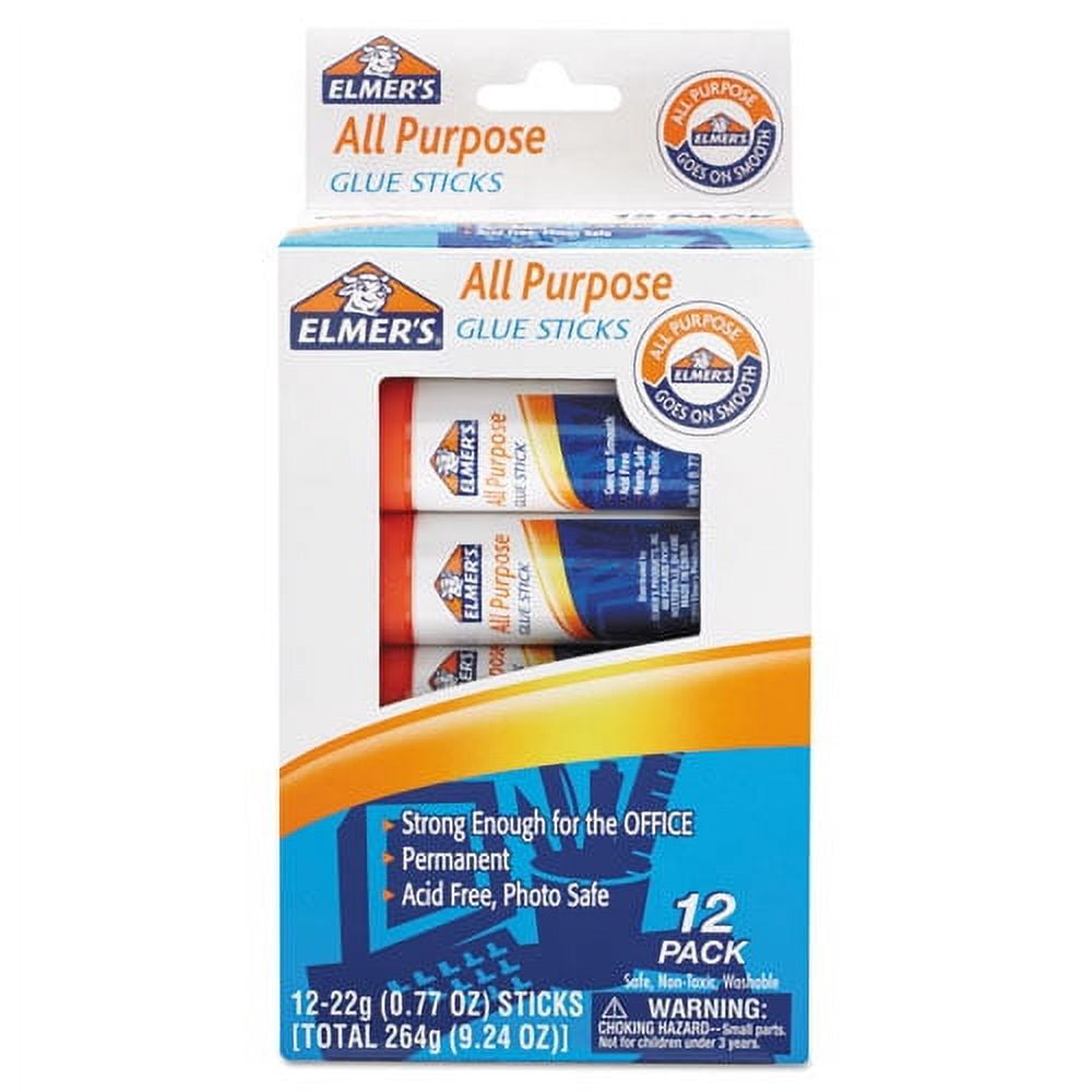 Disappearing Glue Stick, 0.77 Oz, Applies White, Dries Clear, 12/pack | Bundle of 2 Packs