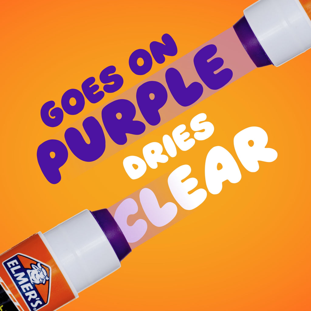 Elmer's Disappearing Purple School Glue Sticks, Washable, 7 Gram, 30 Count