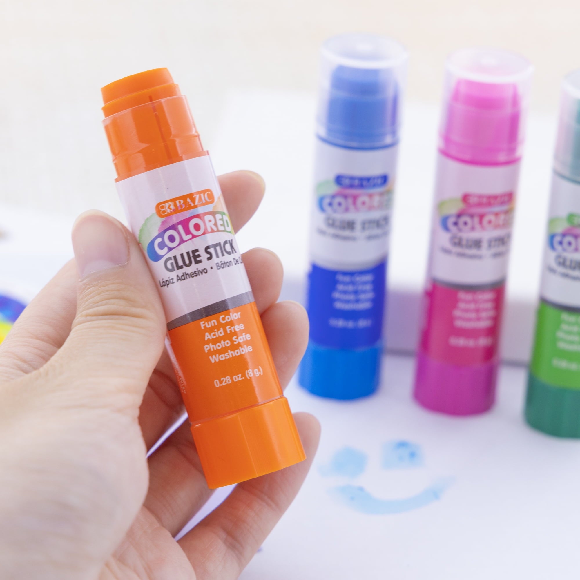 BAZIC Washableed Glue Stick 8g/0.28 Oz, Acid Glue Sticks (4/Pack), 1-Pack