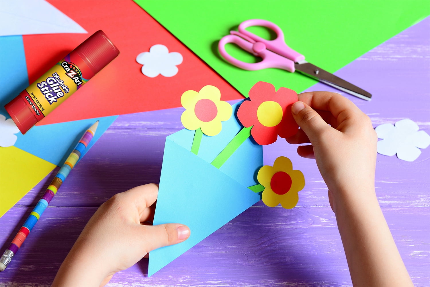 Cra-Z-Art Washable Glue Sticks, Disappearing Purple, 6 Count, Total Weight 1.29oz