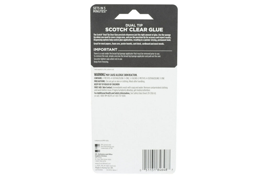 3M Scotch Clear Glue with 2-Way Applicator, 1.6 oz.