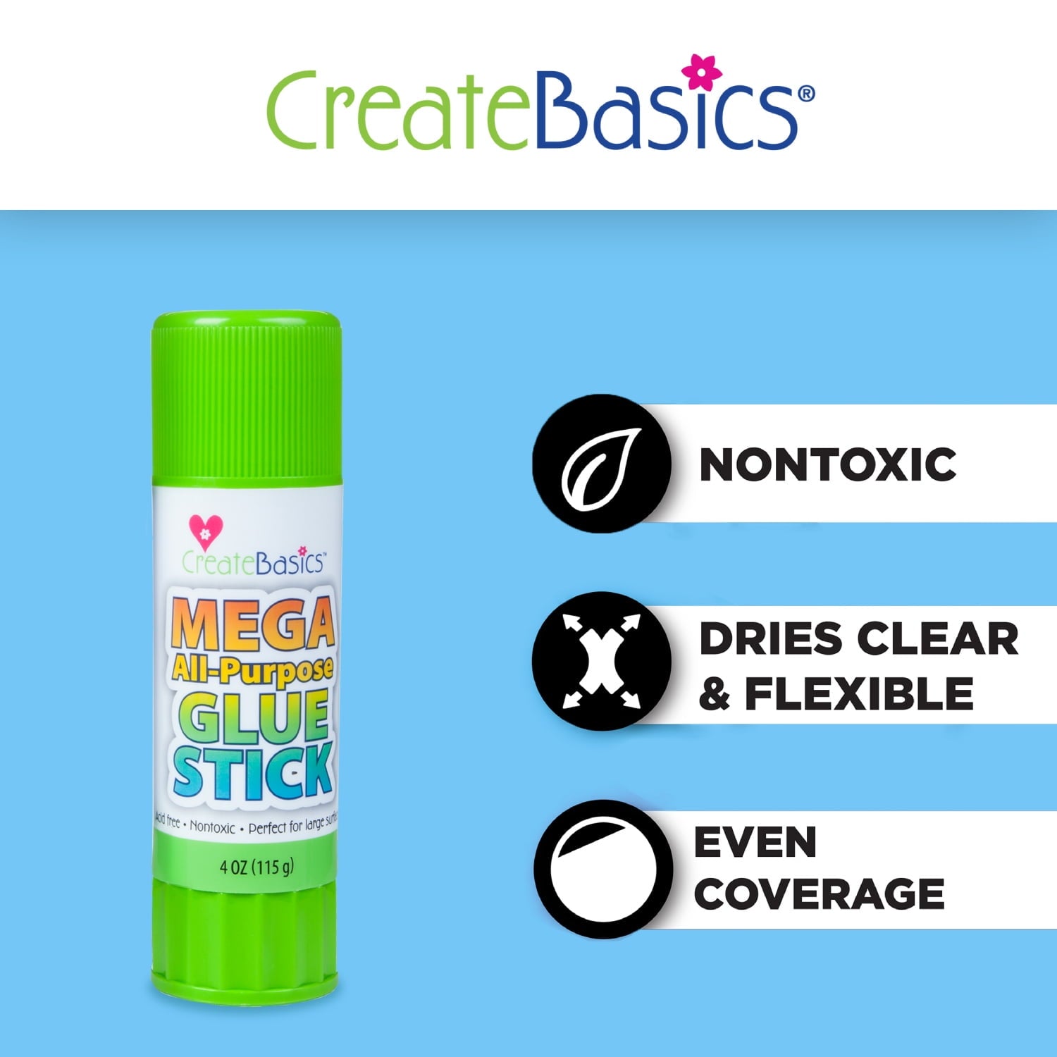 Create Basics Mega Non-Toxic All-Purpose Glue Stick