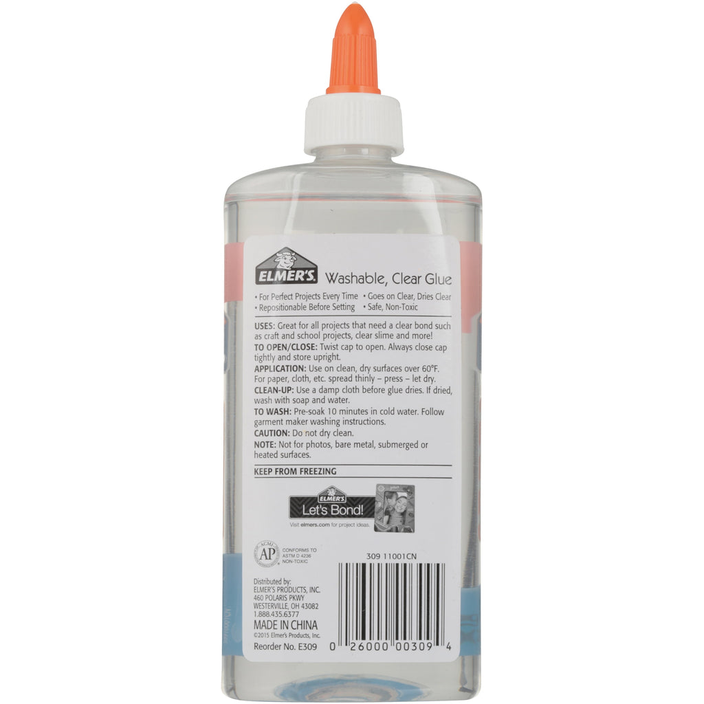 Elmer's Liquid School Glue, Clear, Washable, 9 Ounces, 1 Count