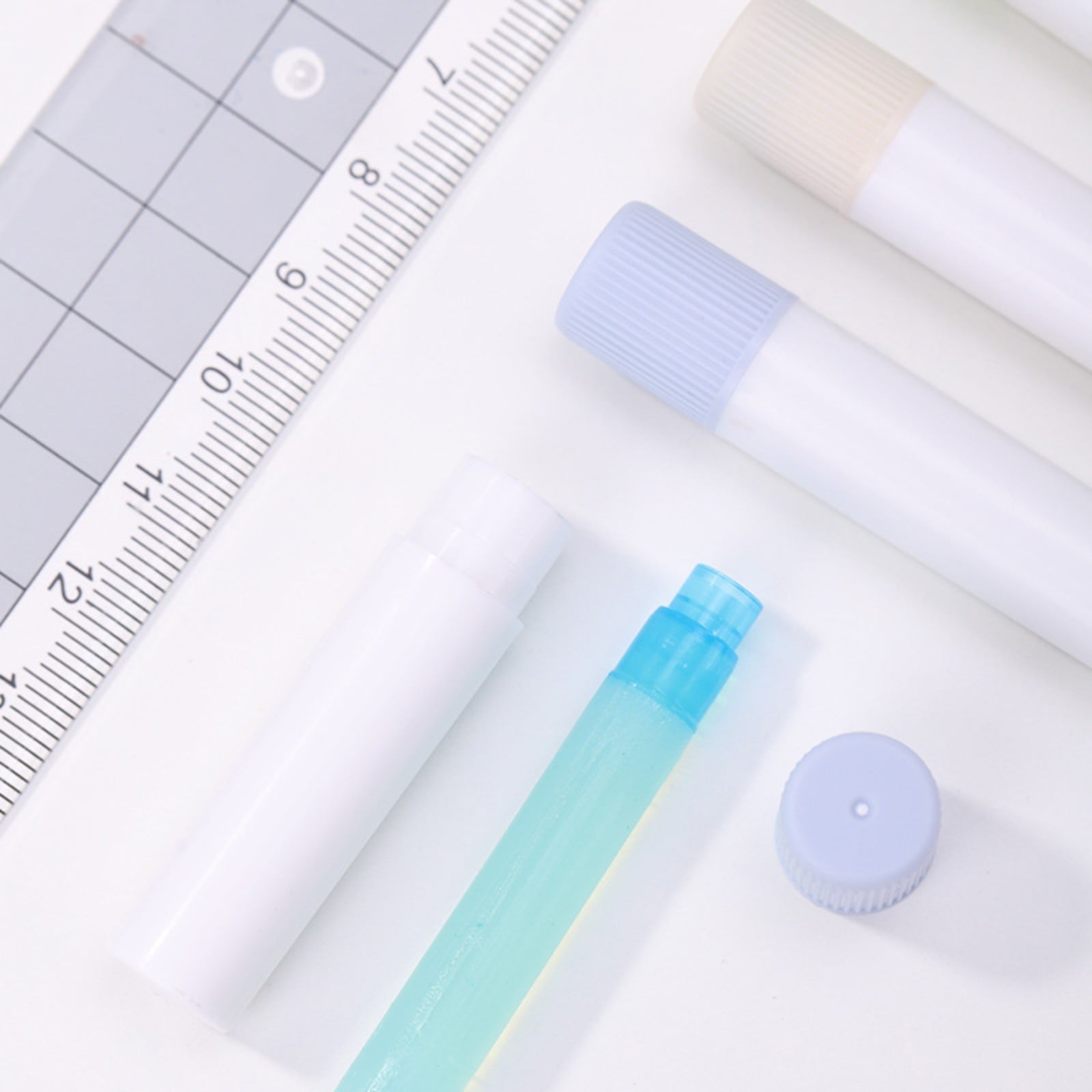 HCTSHG Glue Stick Refills for Pen-Style Adhesive, 4 Packs Replacement Cartridges, Grid Pattern Design, Pastel Colors, Compatible with Standard Pen-Style Glue Applicators